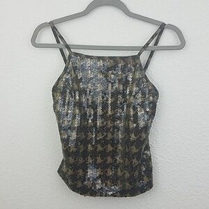 𝅺NWT express cami small sequined shelf bra Y2K